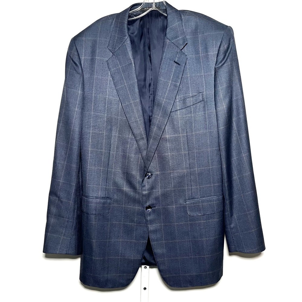 Corneliani Wool Silk Blue Sports Coat Blazer Size 56L